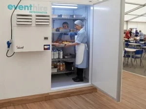 Installing a walk in freezer at temporary event sites